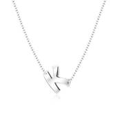 Silver Initial Letter Necklace K SPE-5551